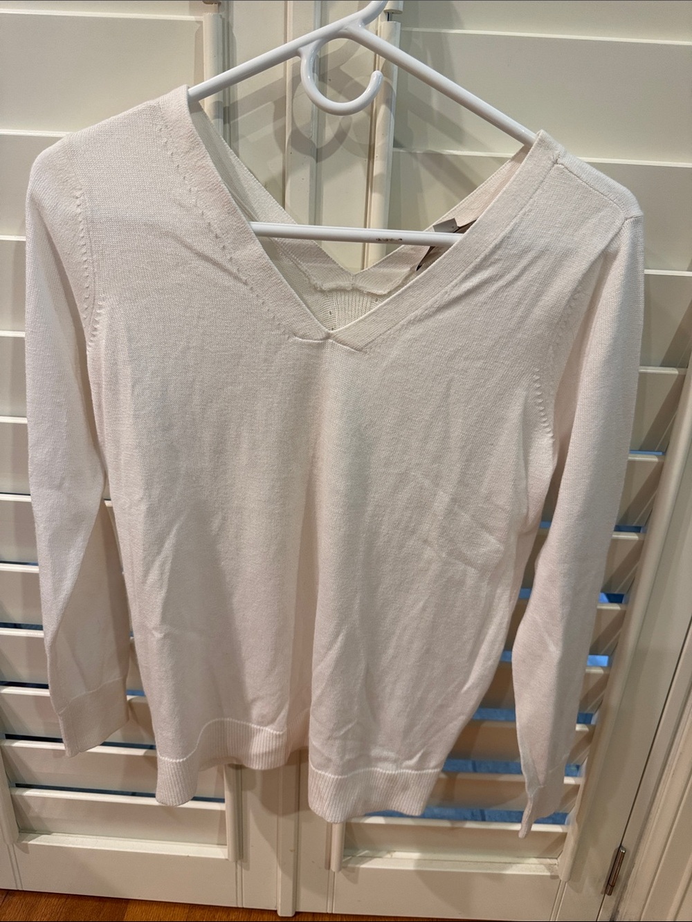 LOFT White Petite Knit Top